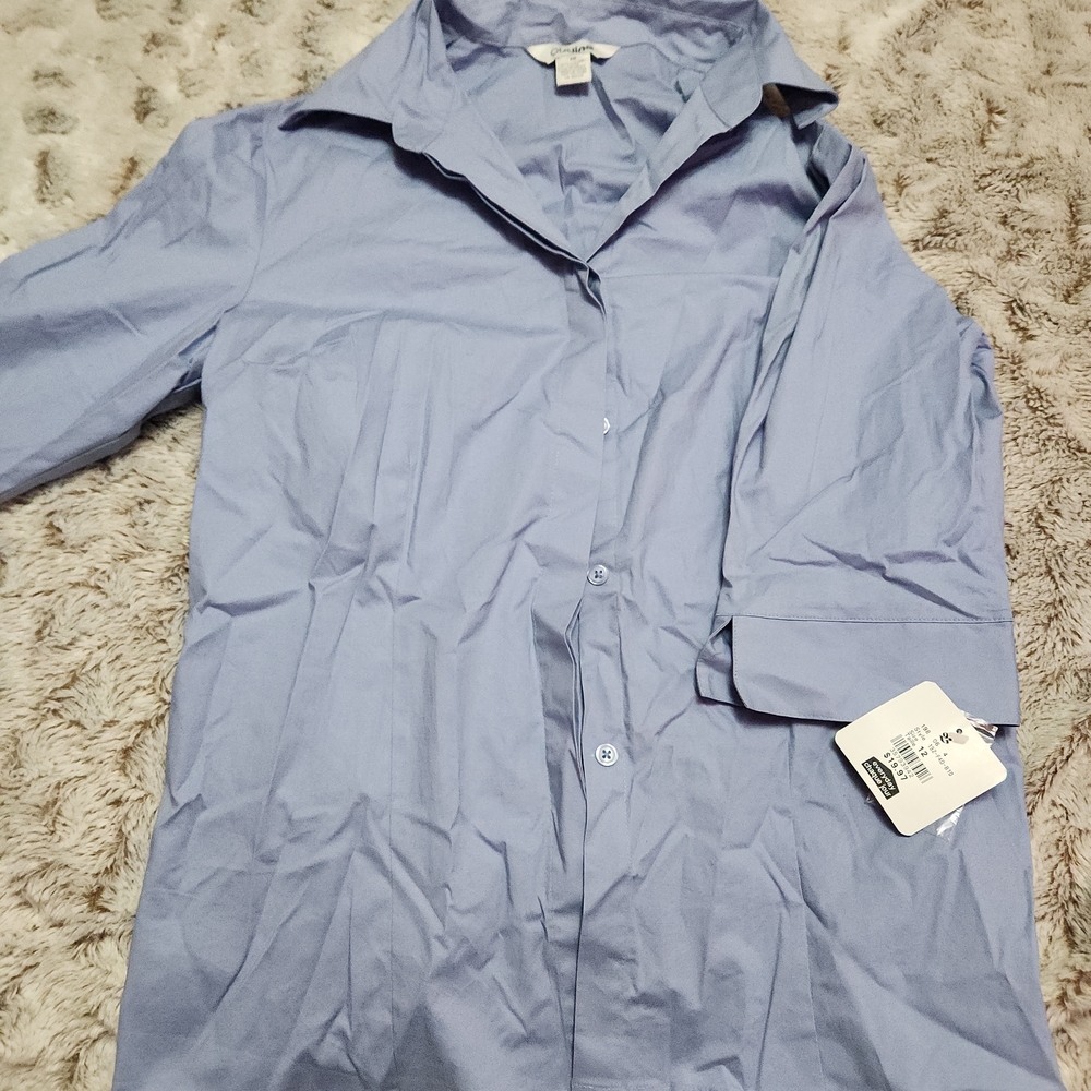 Elegant Sky Blue Women's Button-Down Shirt
